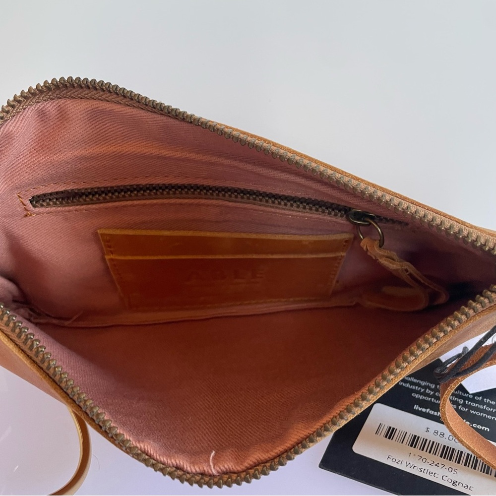 ABLE Fozi Wristlet Conac Suede Clutch with Gold Ring - Picture 6 of 7